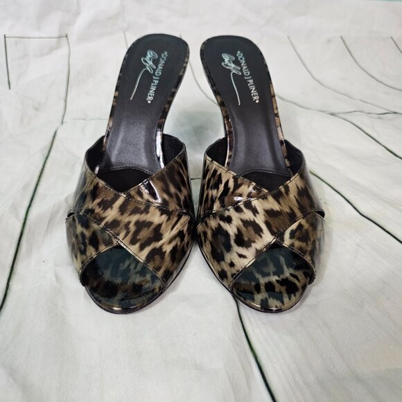 DONALD J PLINER Feigel Leopard Print Heels Slides~Size 11 M - Picture 7 of 11